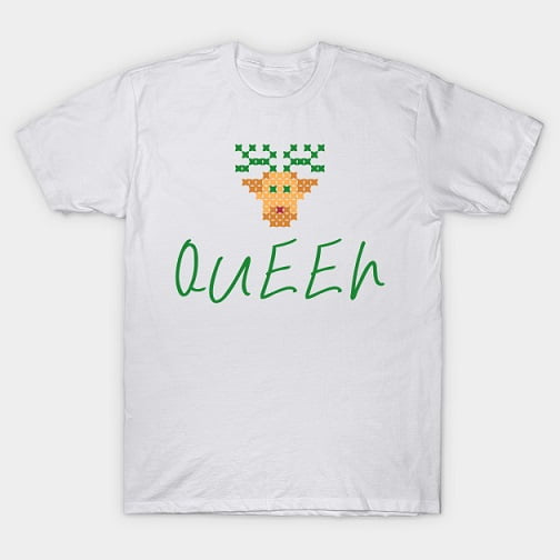 Pixel Reindeer Christmas King Queen T-Shirt - Cute Couple Matching Outfits