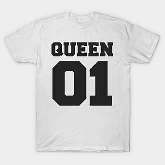 Black and White King and Queen 01 T-Shirts - Cute Couple Matching Outfits